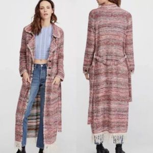 FREE PEOPLE| desert sunrise fringe sweater coat|xs